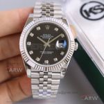 KS Factory Copy Rolex Datejust 36 116234 Black Dial SS Jubilee Band 2836 Automatic Watch